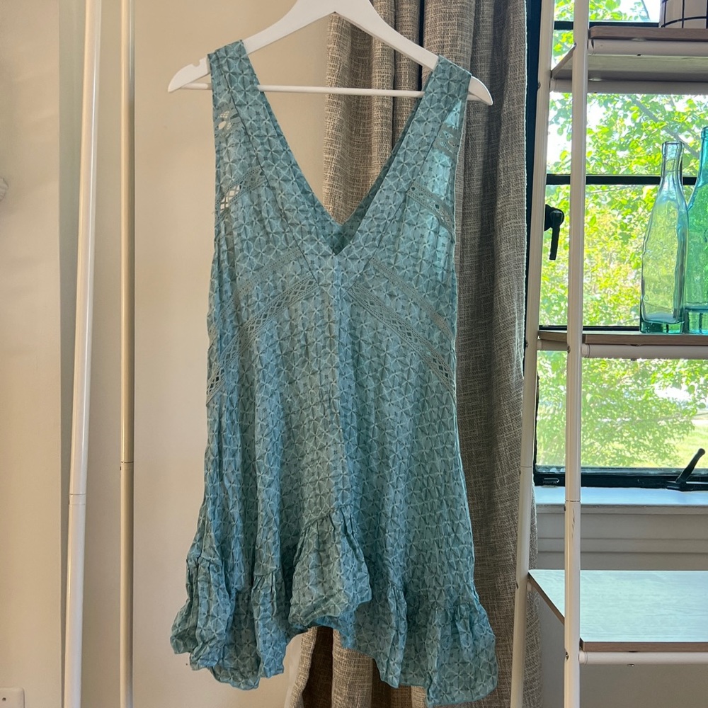 Free People blue shift swing dress